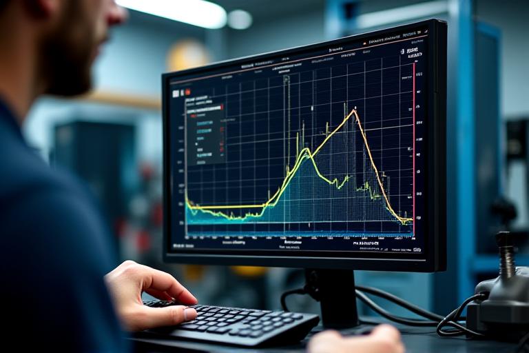 Monitor che mostra il grafico di potenza e coppia sul dyno